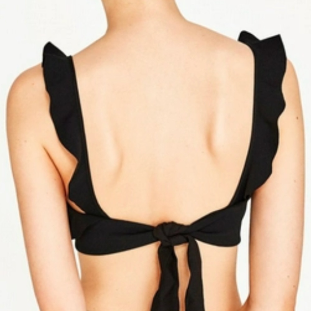 Zara Ruffled Crop Top - Picture 2 of 2